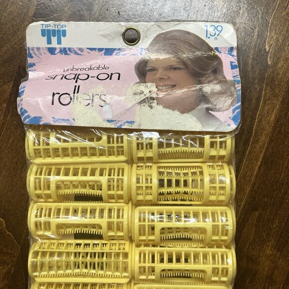 Vintage Tip Top Snap On 7/8” Unbreakable Plastic Hair Rollers - Yellow 16 Count - Picture 6 of 9
